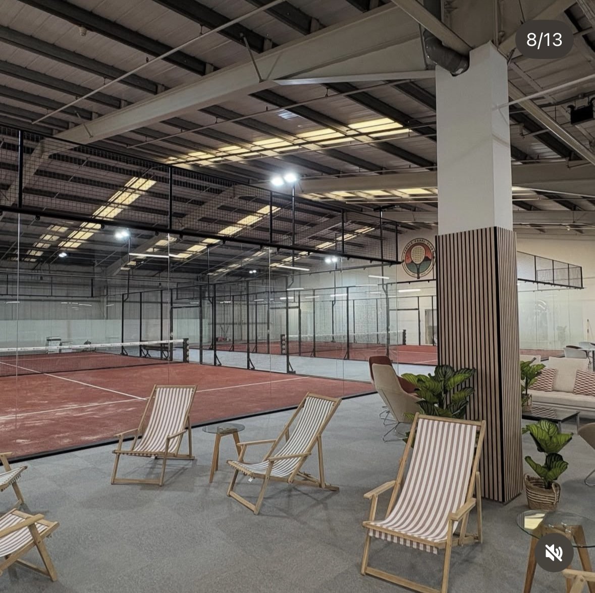 Indoor Padel Facility in the UK with 6 MejorSet Padel Courts. Pendle Padel Club, with Terracotta Turf, Furniture and decor.