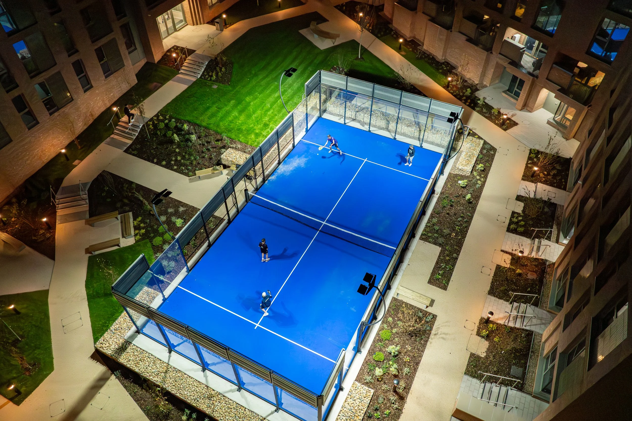 Arial Shot of a Single Padel Court. MejorSet UK Padel Best