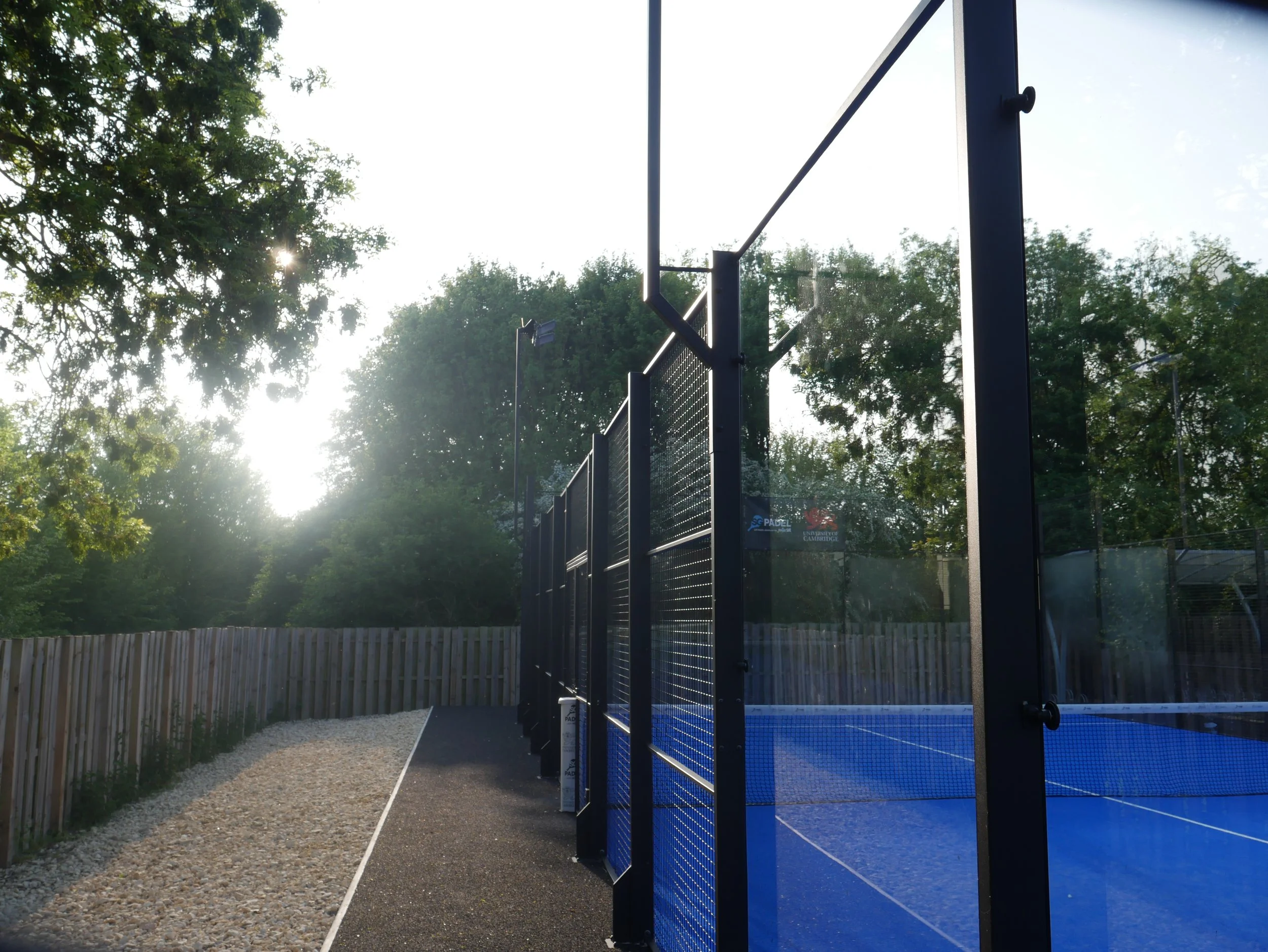 An outdoor padel tennis court at the university of cambridge. UKs Best Quality Padel Court
s