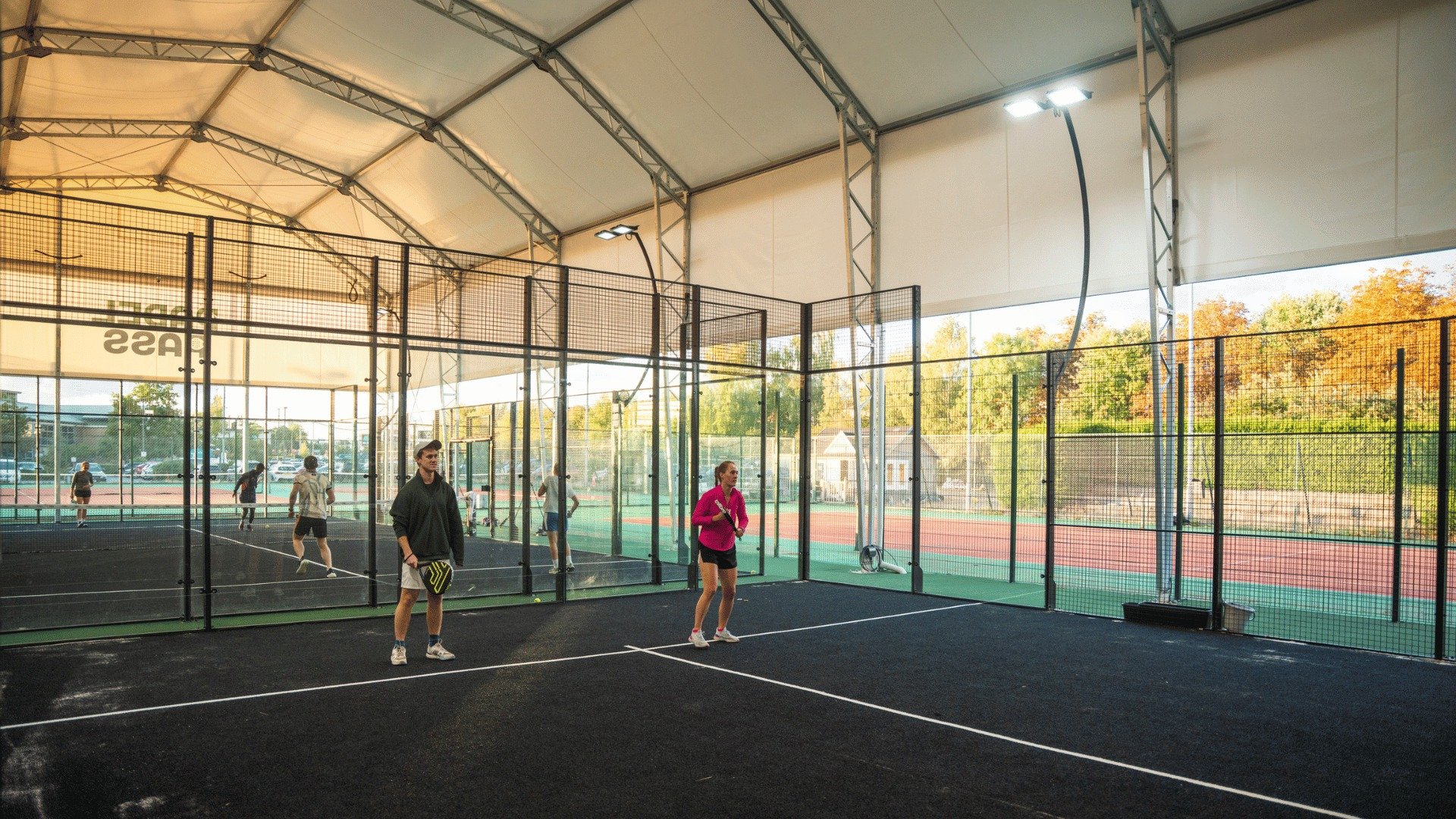 Padel Pass Luton Courts under Canopy. UK best Padel Courts