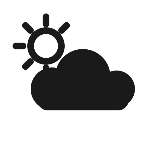 Icon of a partly cloudy weather with a sun and a cloud.