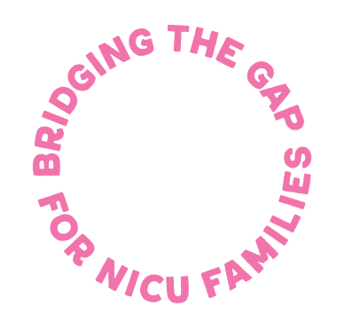 The NICU Translator 'Bridging the gap for NICU families' logo in fuchsia.