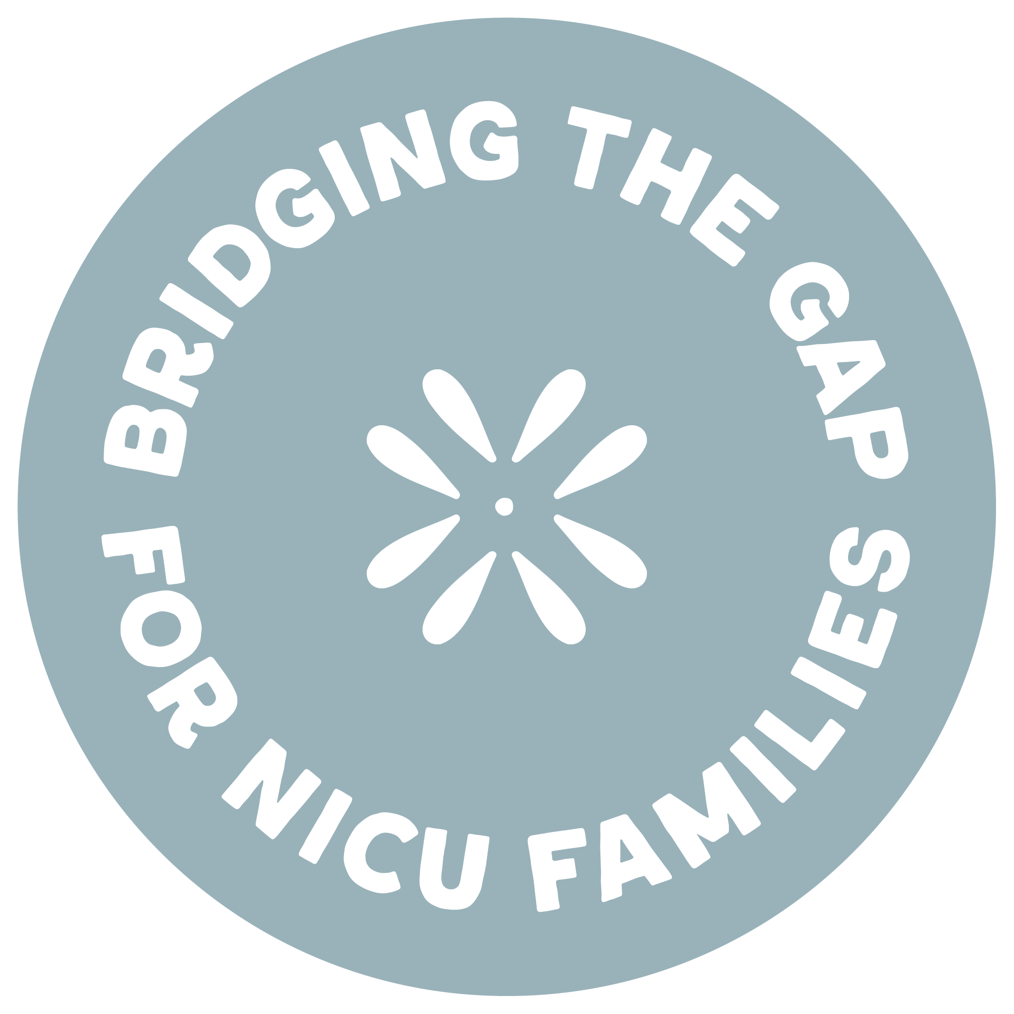 The NICU Translator submark 'Bridging the gap for NICU familes' in white on a light blue background.
