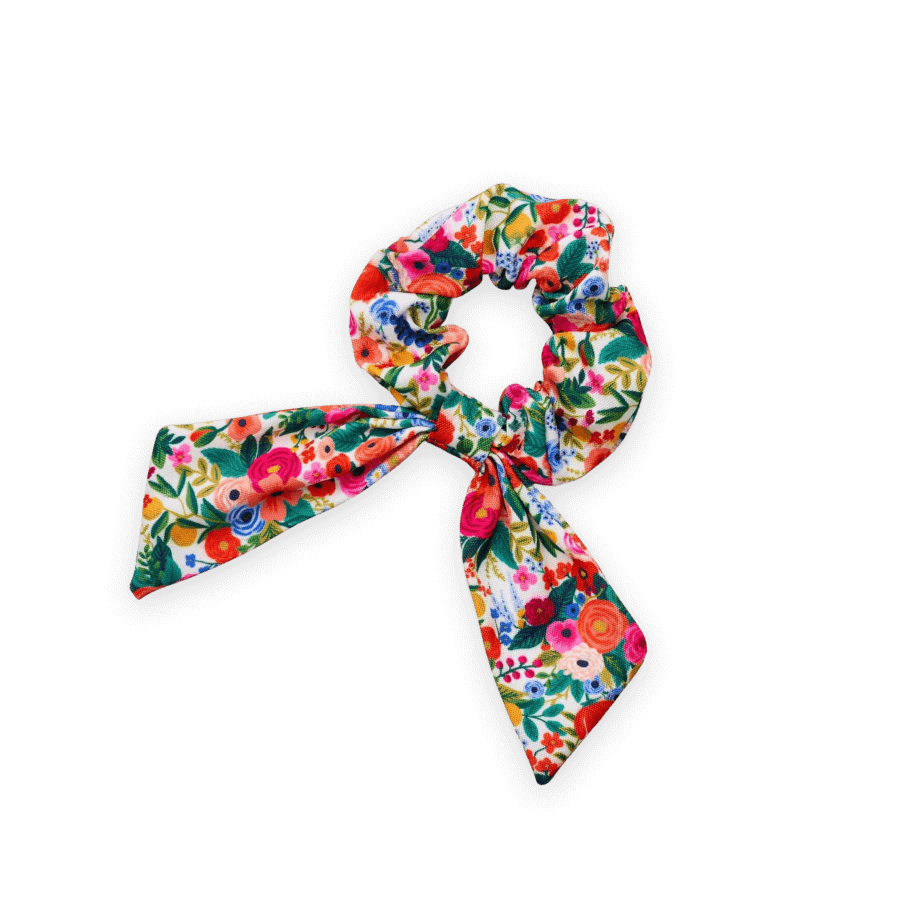 Floral scrunchie favorite of Mary Farrelly.