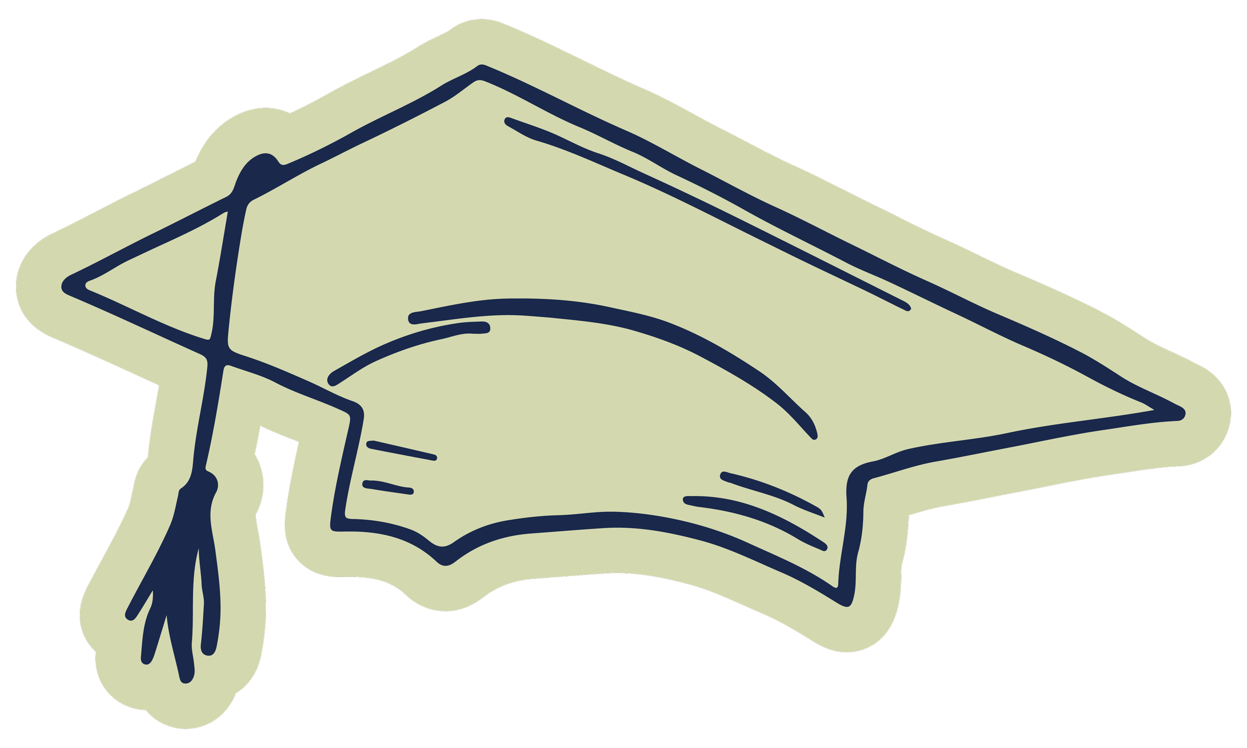 A mint green hand drawn graduation cap graphic on The NICU Translator website.