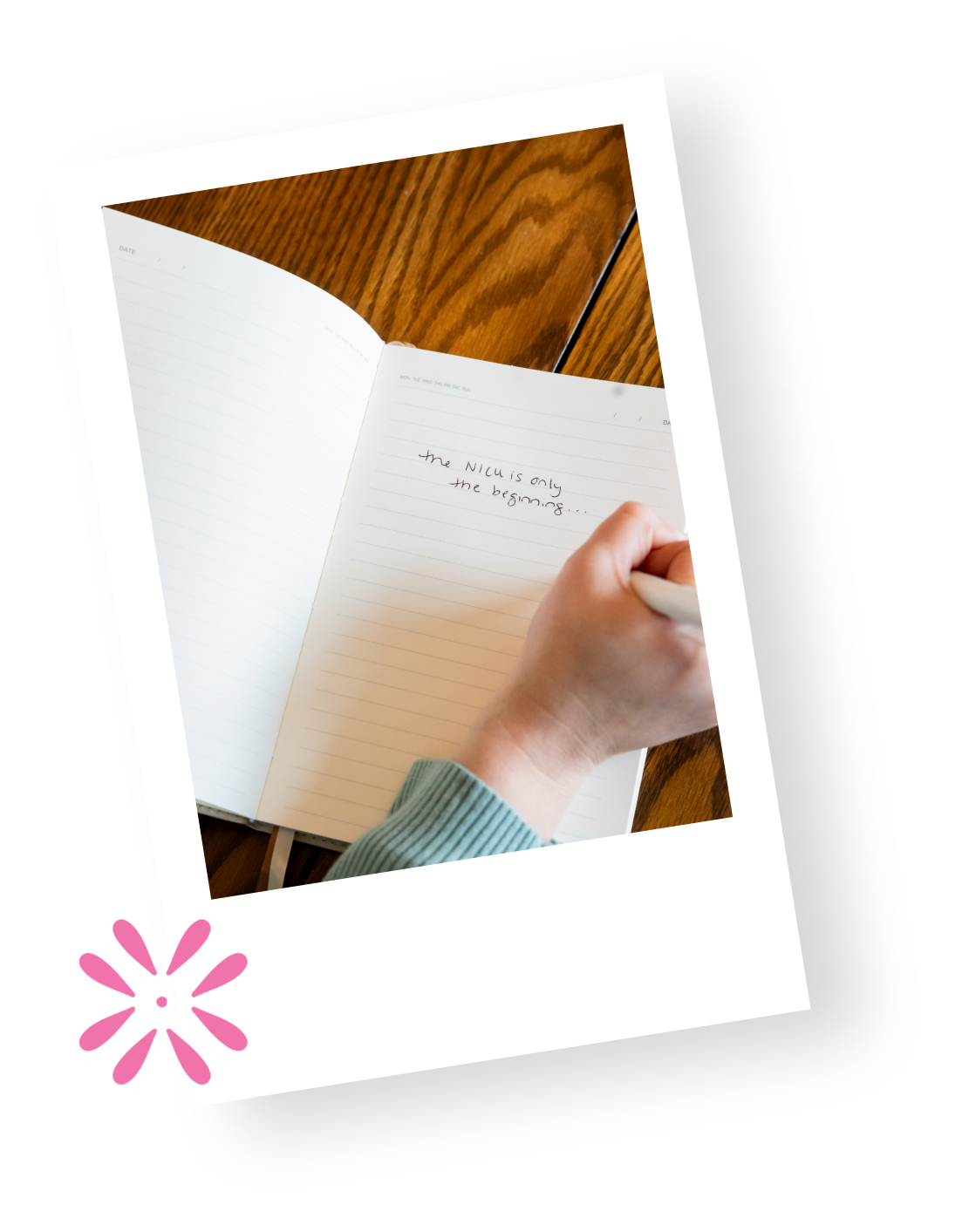 A NICU nurse turned doula takes notes during her Navigating the NICU course with Mary Farrelly.