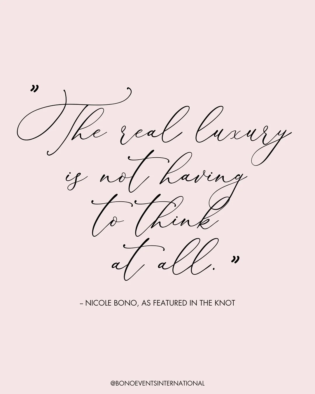 I was recently asked by THE KNOT what is the real luxury a wedding planner can offer to a couple?

I meant every word when I said&hellip;
Luxury isn&rsquo;t just about flowers or fashion. It&rsquo;s about ease.

It&rsquo;s about guests not having to 