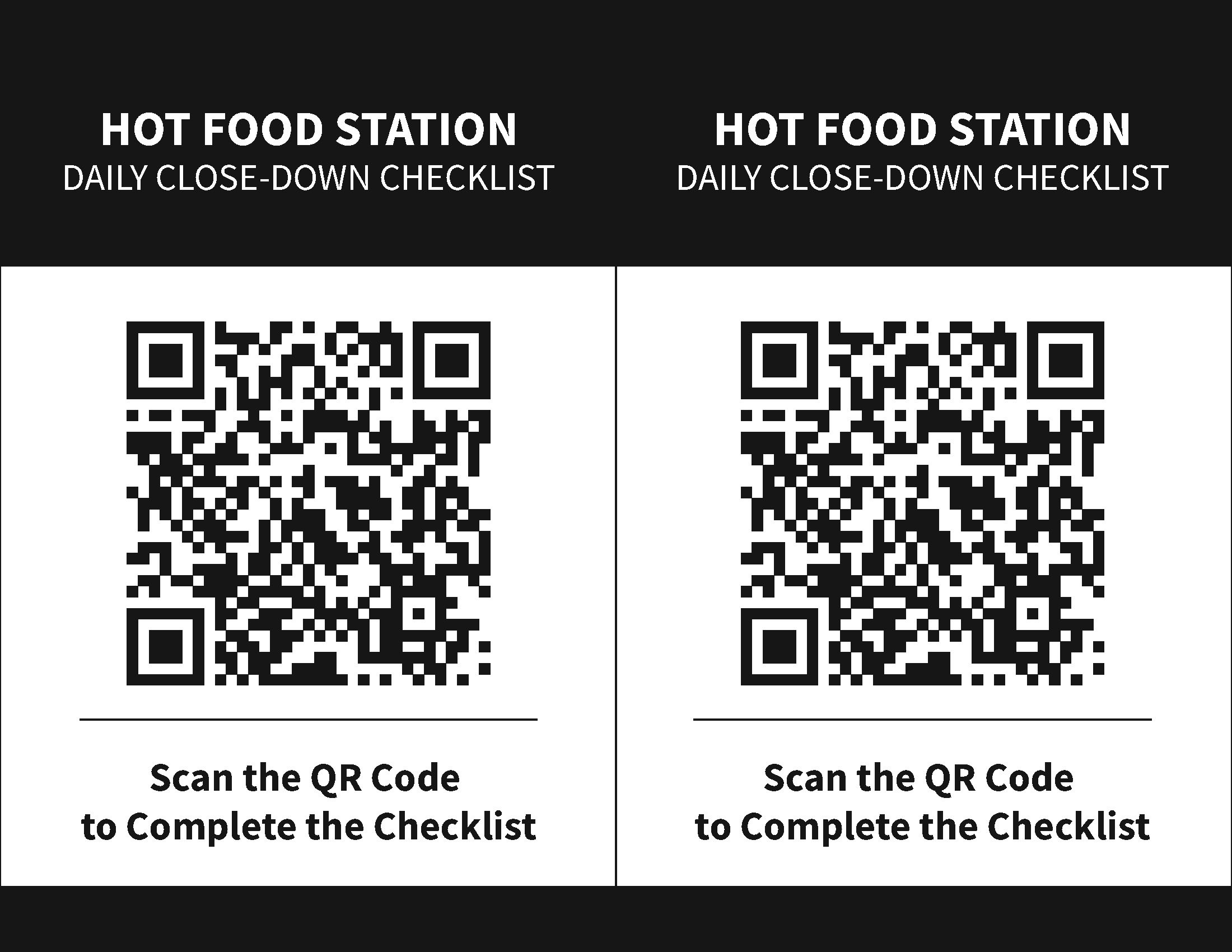 Hot Food Station Daily Close Down Checklist