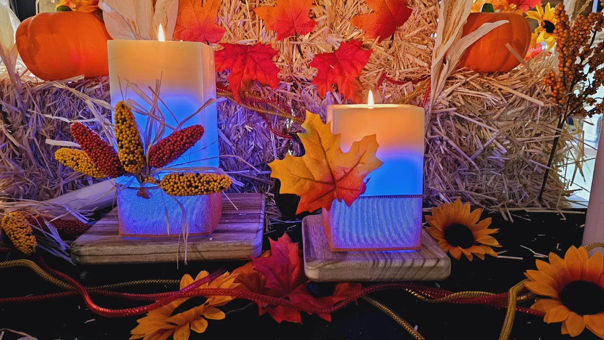 luminaria de cera decorativa  (set 3 piezas)
