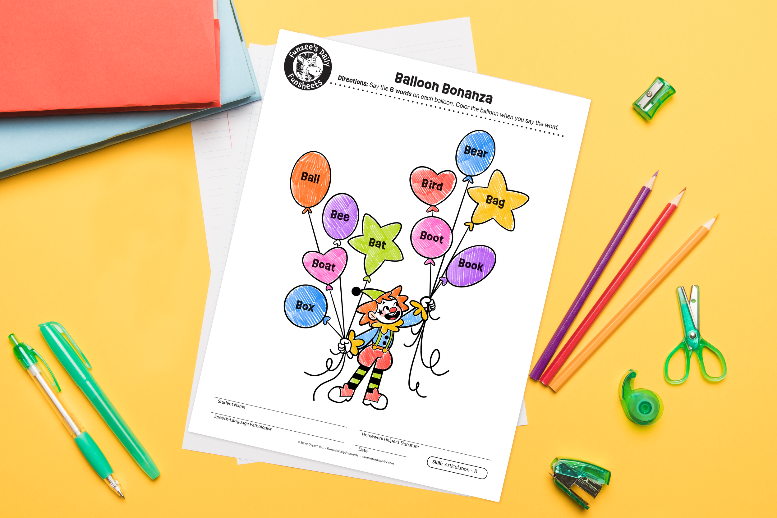 Educational Worksheets for Super Duper Publications