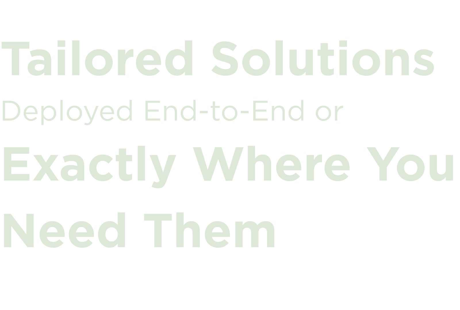 Tailored solutions deployed end to end or exactly where you need them