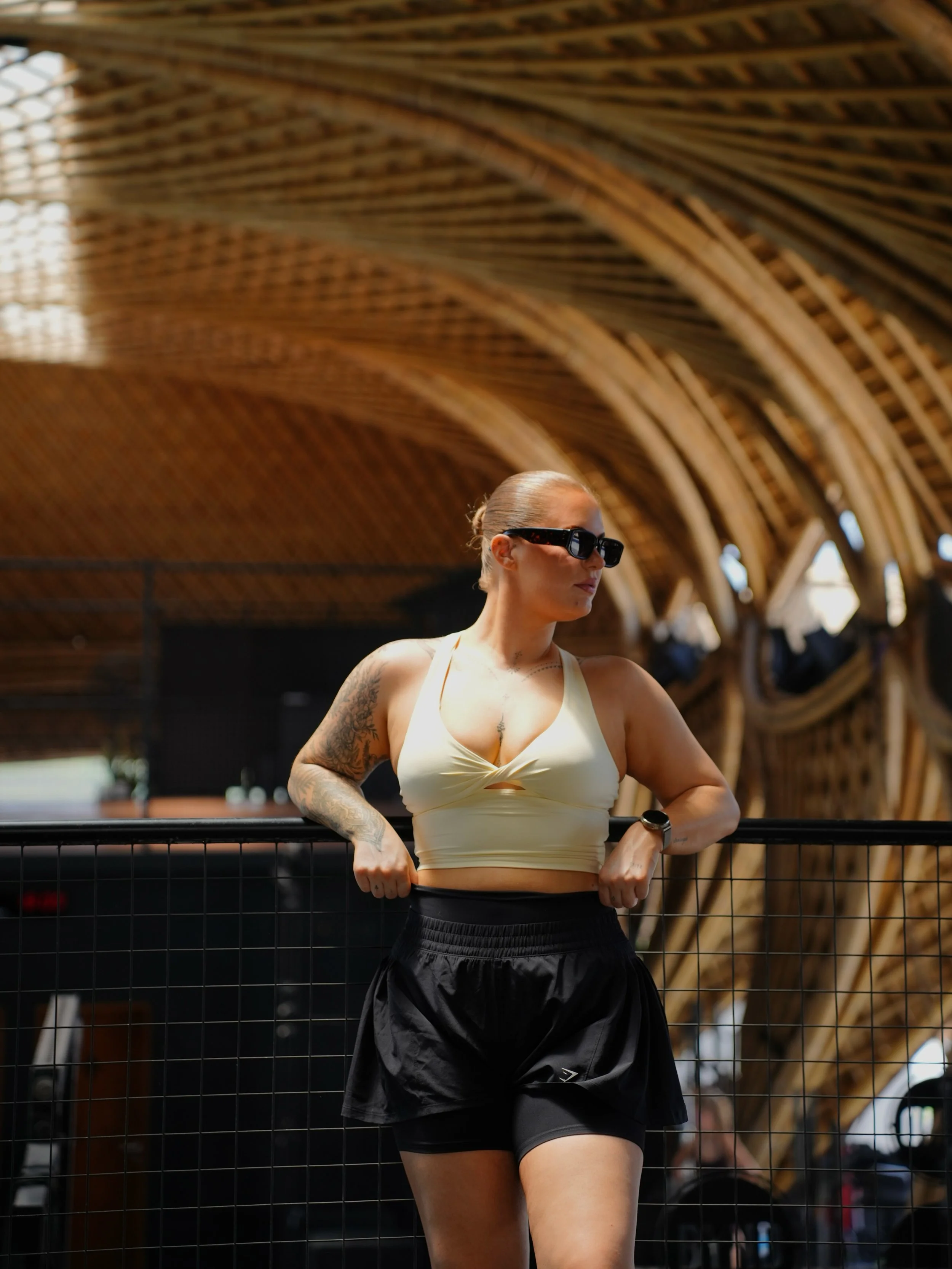 My husband officially graduated as &lsquo;Instagram husband&rsquo; (now I have a personal photographer with me in Bali) 💅🏻 ps: @gymshark has a mid-summer sale with up to 50% off &amp; extra 10% with dc KIMTS10 🏝️ #gymshark #baligym