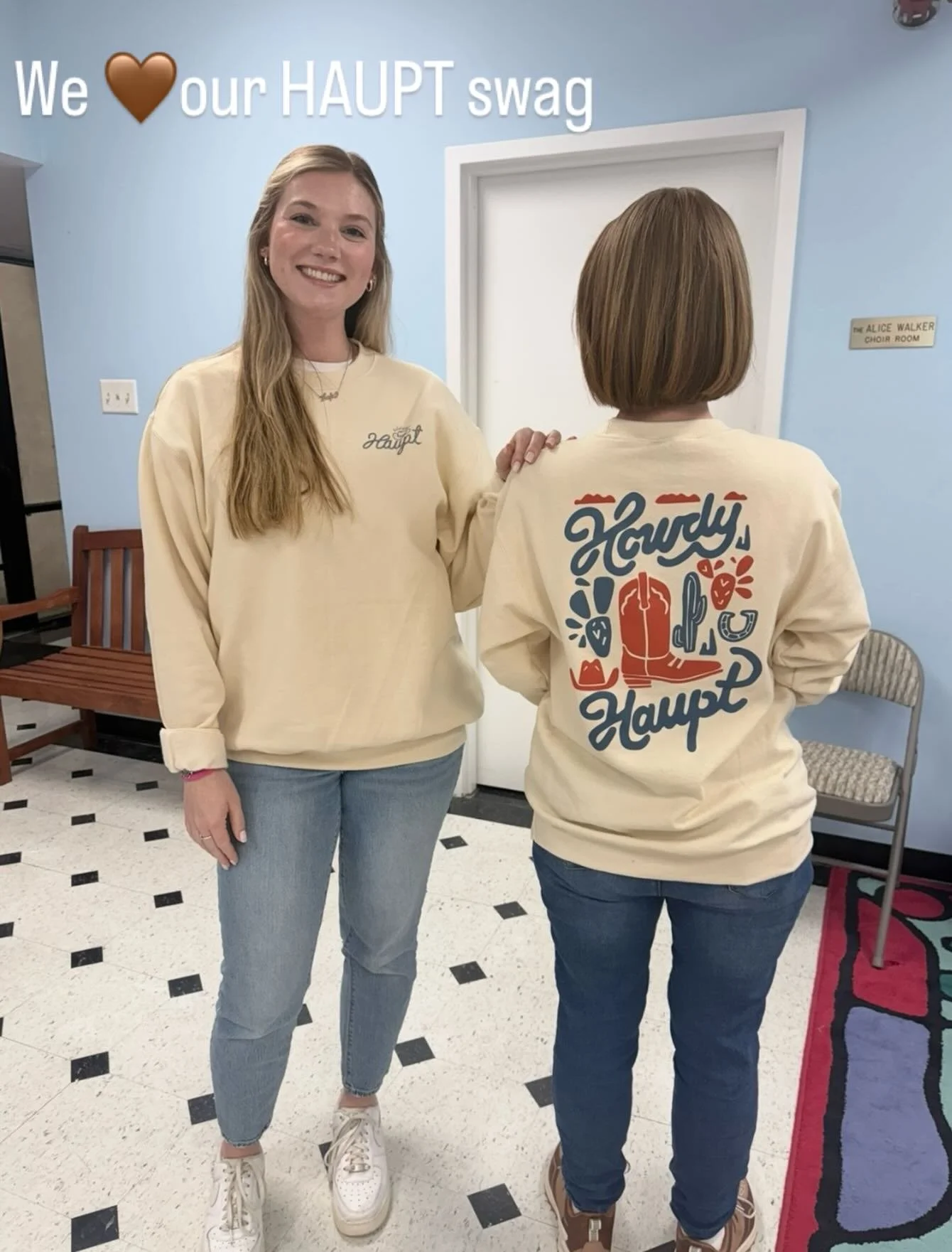 A new, cozy,warm sweatshirt  just in time for cowboy day!##westernday#ftw#haupt#rodeoseason