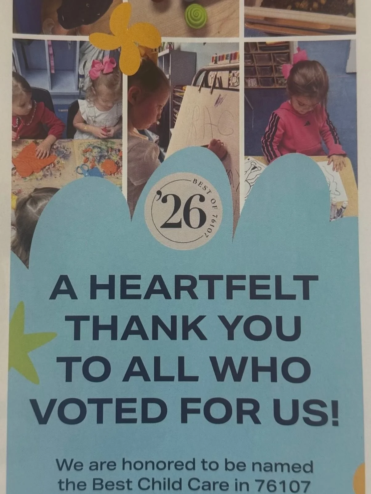 We are so very excited to announce&hellip;. BEST OF THE WEST,76107!#preschool#76107#haupt#ahumc
