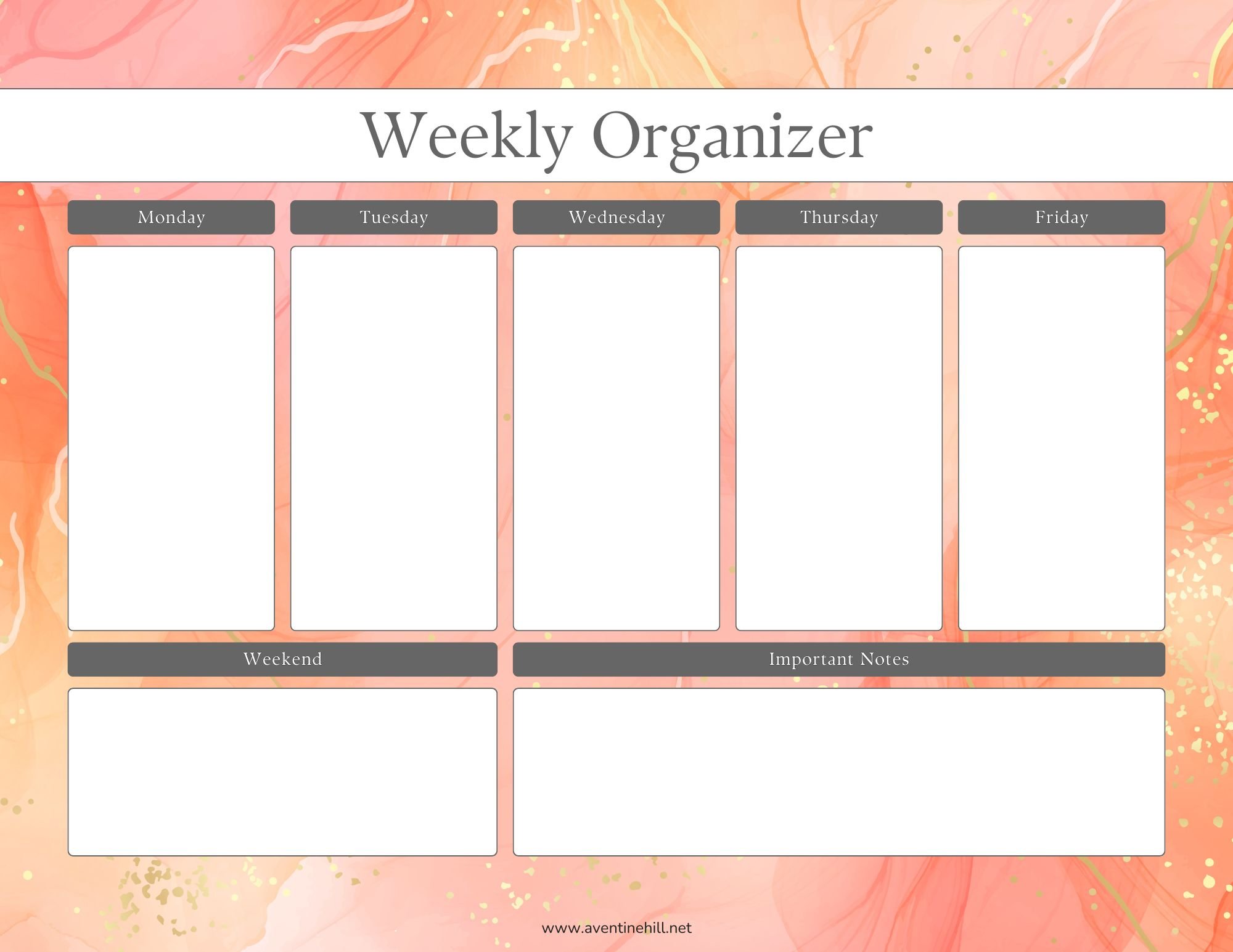 Freeform Weekly Organizer