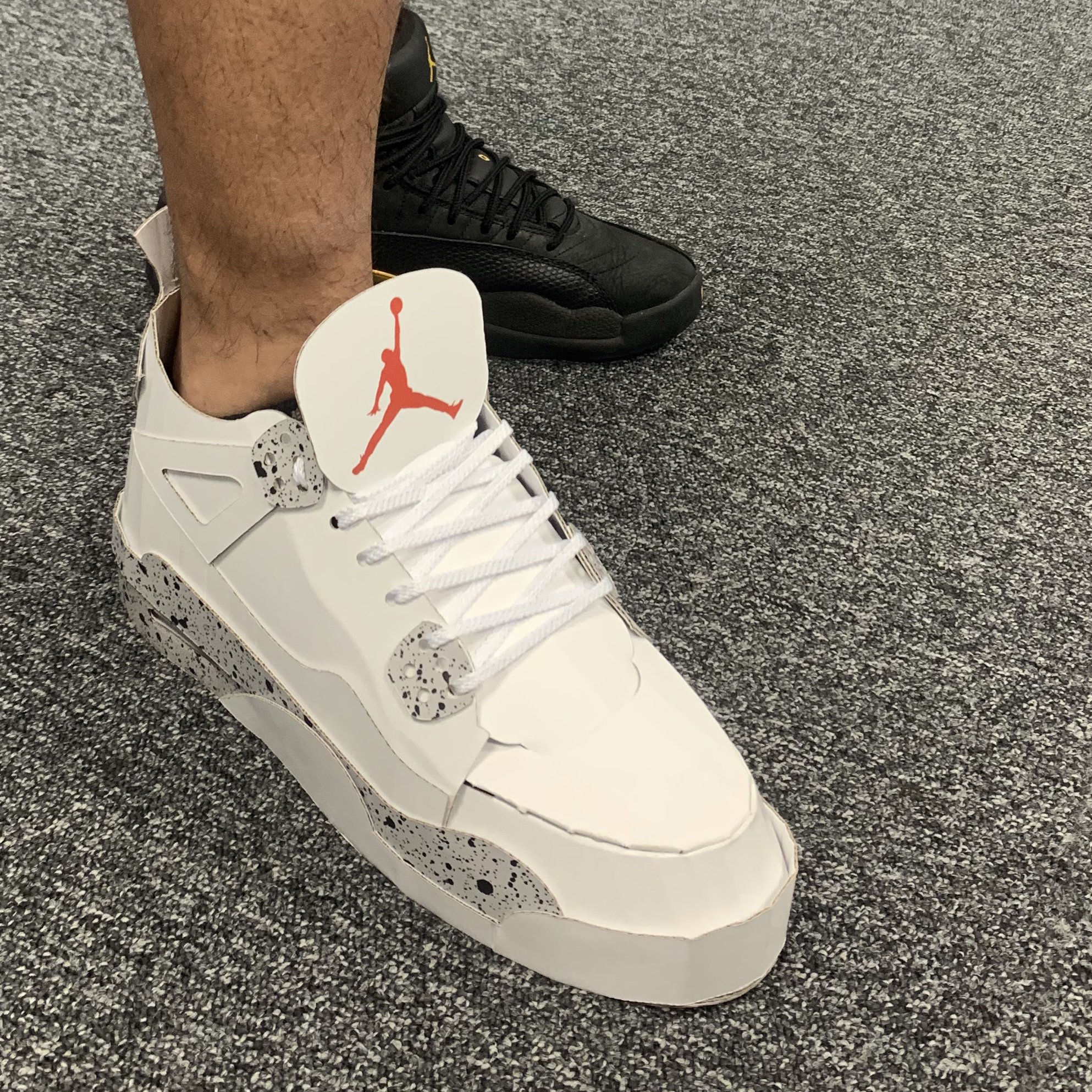 Our Jordan 4 shoe made completely from cardboard