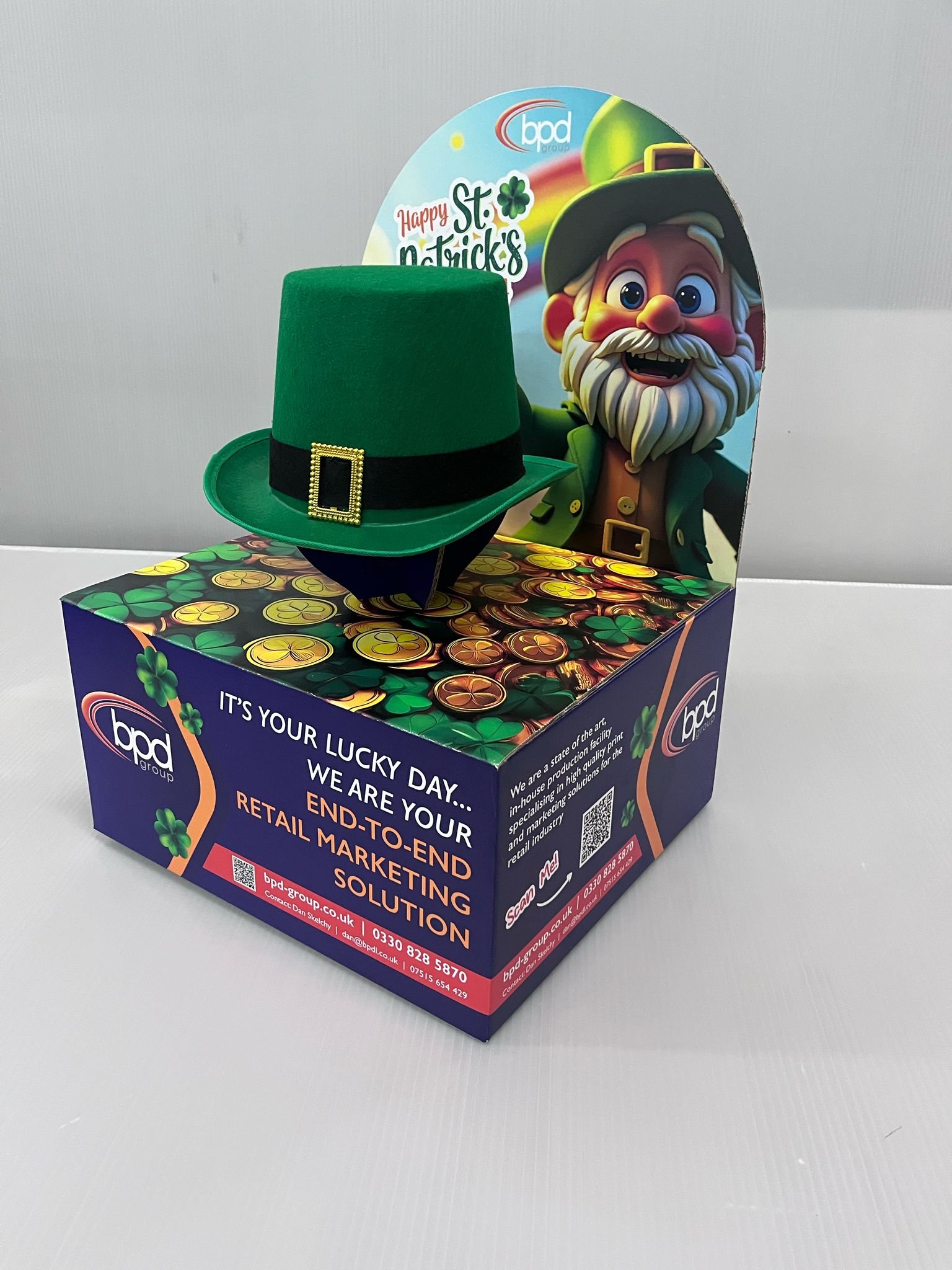 Check out this creative Saint Patrick's Day display we made in house!