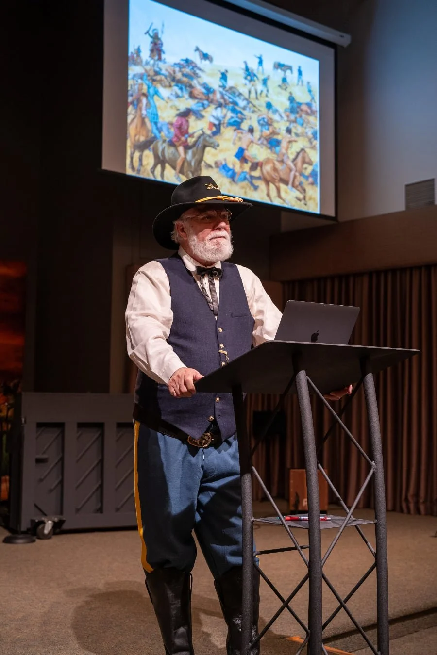 Dr. Thomas Collins presenting on Custer and the Battle of the Little Bighorn