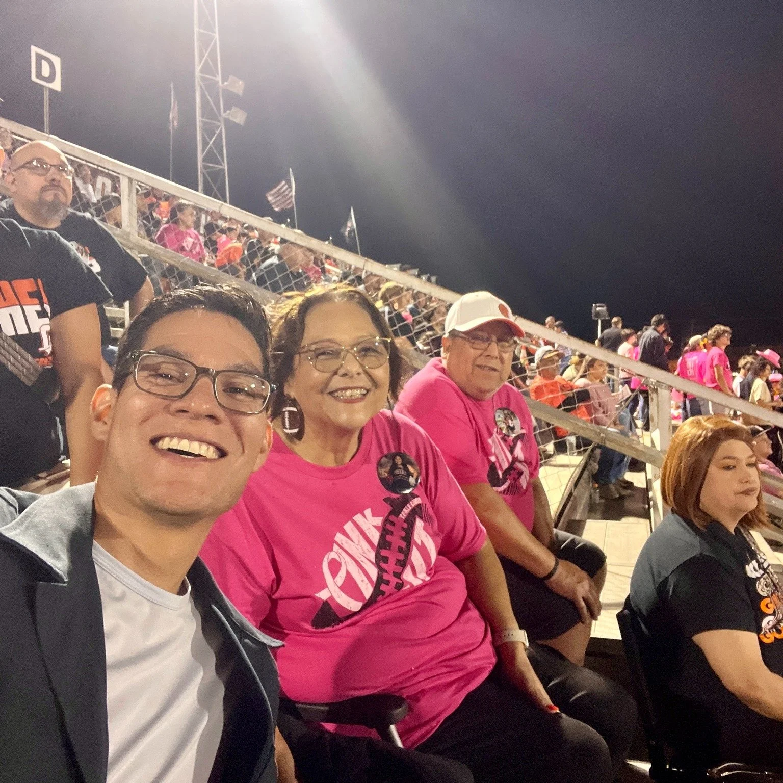 Joanna and I spent Friday evening in Gonzales with Gloria Torres and her family catching the @gisdapaches play the @navarroisd Panthers. Gloria's served her community as a School Board Trustee for 41 years! Our shared goal of not only supporting publ
