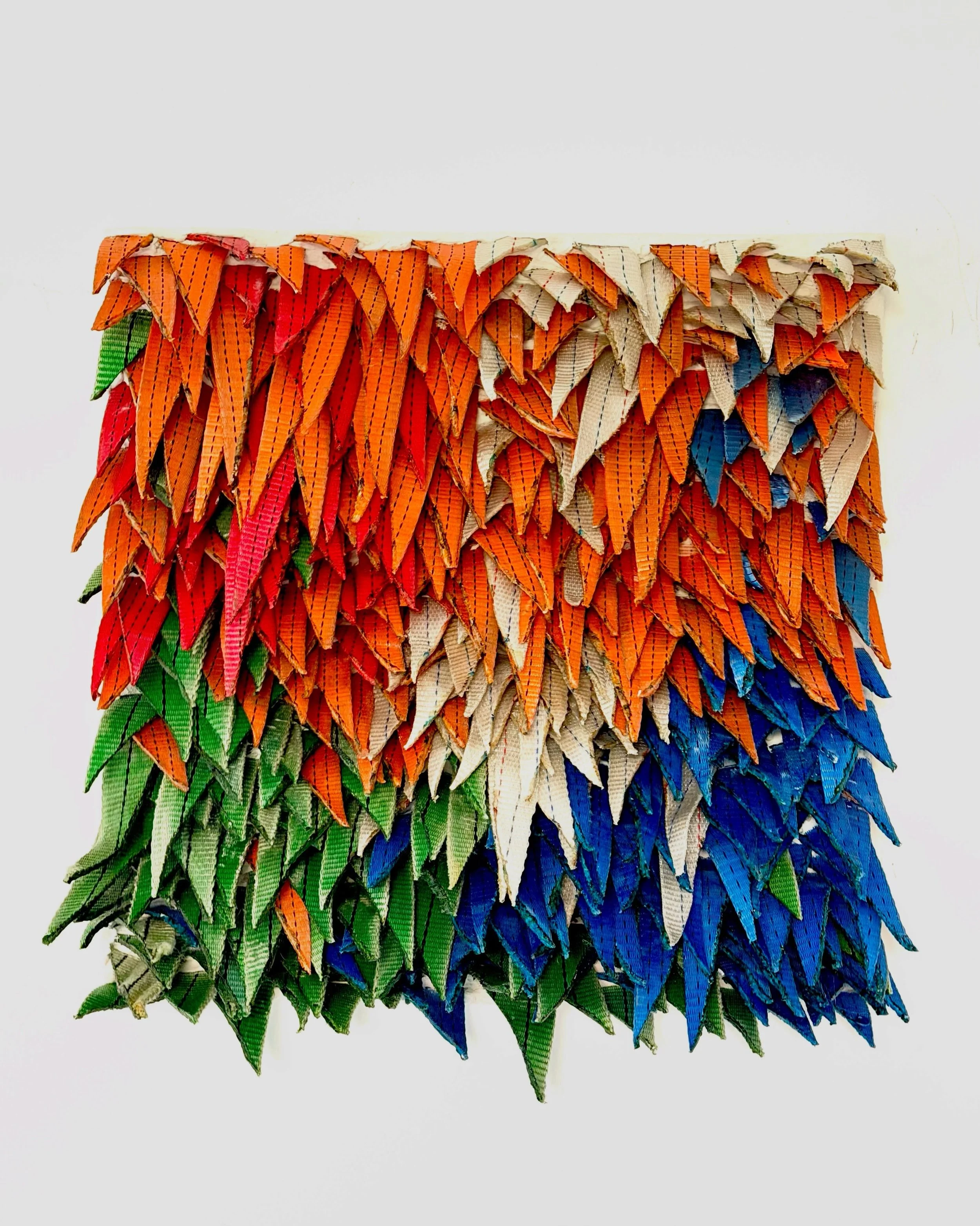 Pet Me, 2026. 100% Trashure: discarded lifting straps from the marine industry.  All donated by the brilliant @amybritton_brittonscotland, fellow
@project.onewave warrior with the same rare eye for hidden value and the shared mission to make it shine