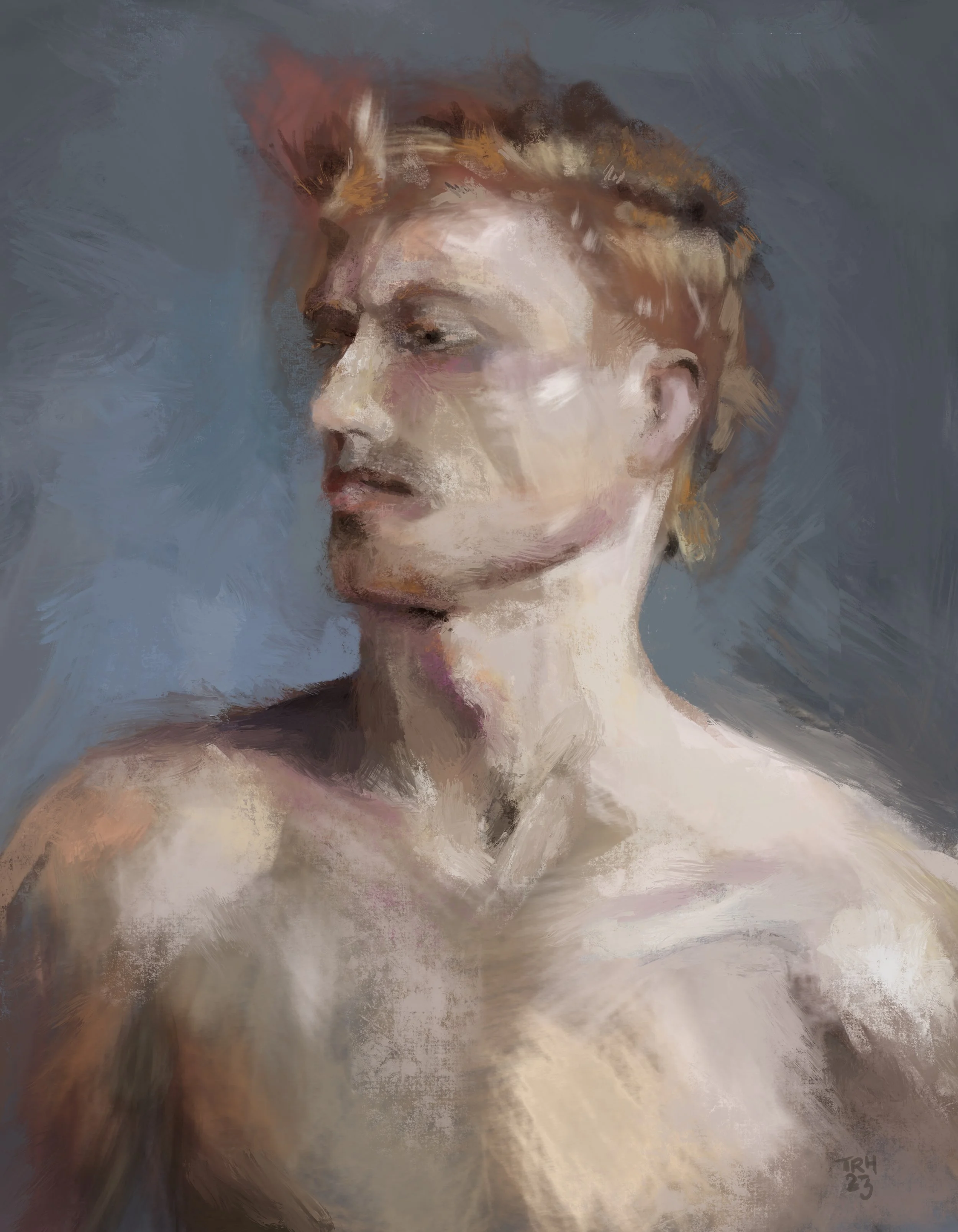 Leif 2023. Mixed media on canvas 18” x 24”