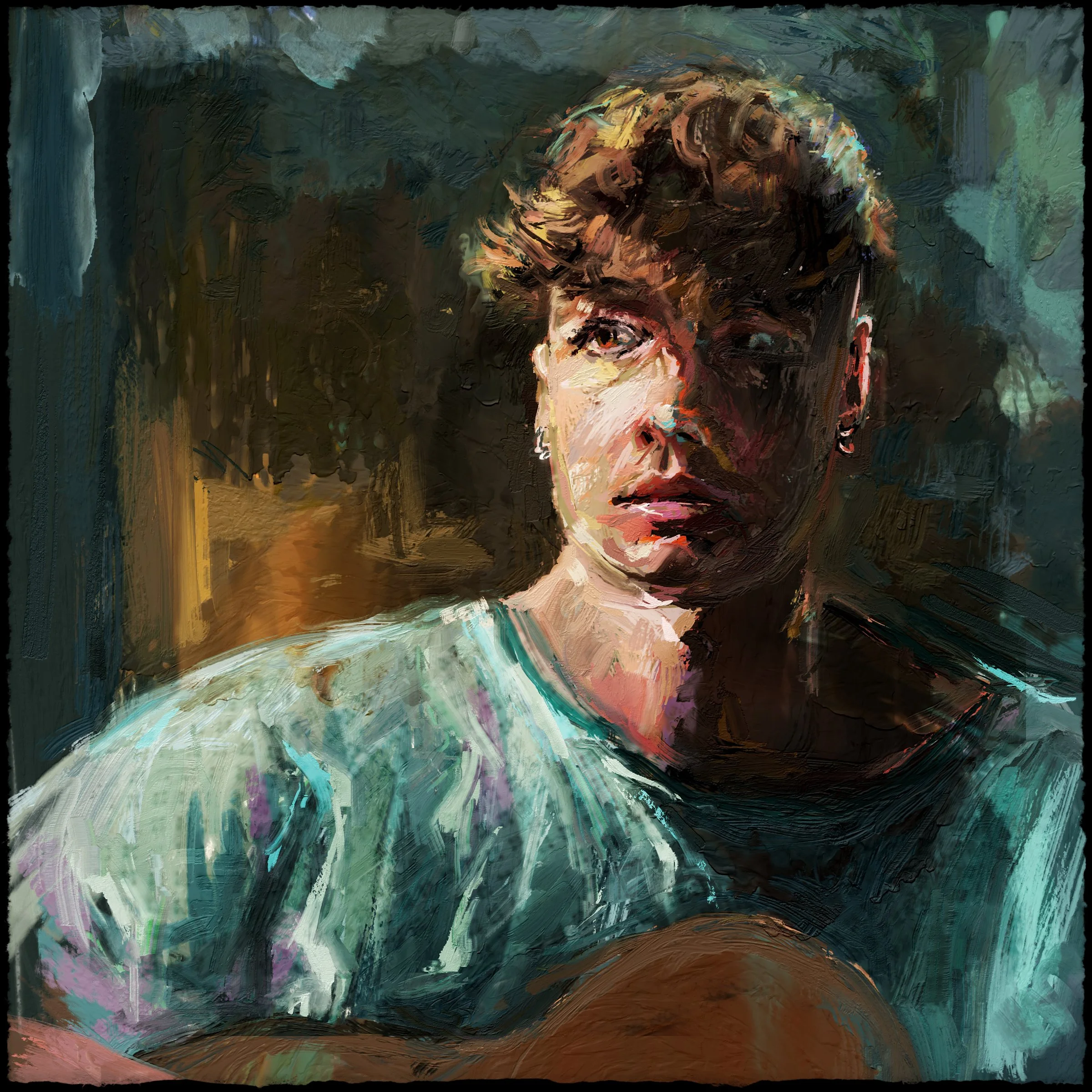 Ren, 2025, 22” x 20”, digital painting single print