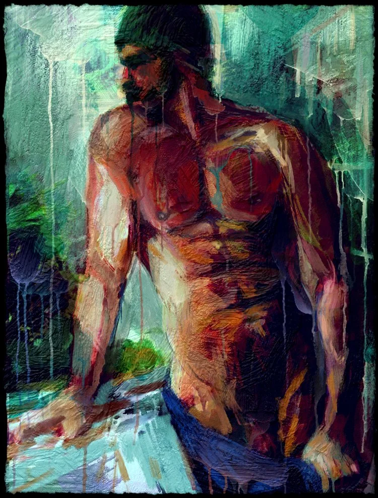 Green Room, 2025, 16” x 20”, digital painting single print