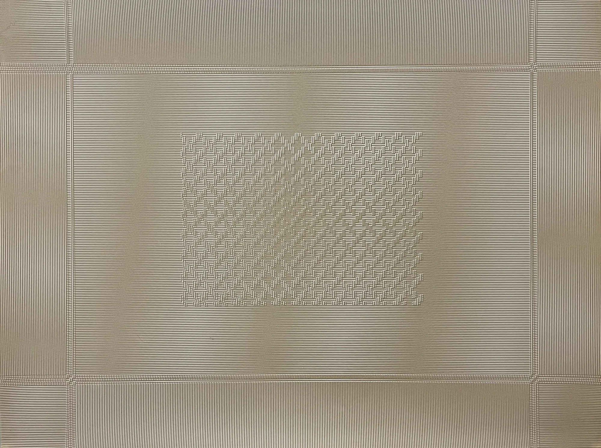 "Original Design 02 (12 shaft 24 epi)" screen-print, oak gal ink, 29" x 21"