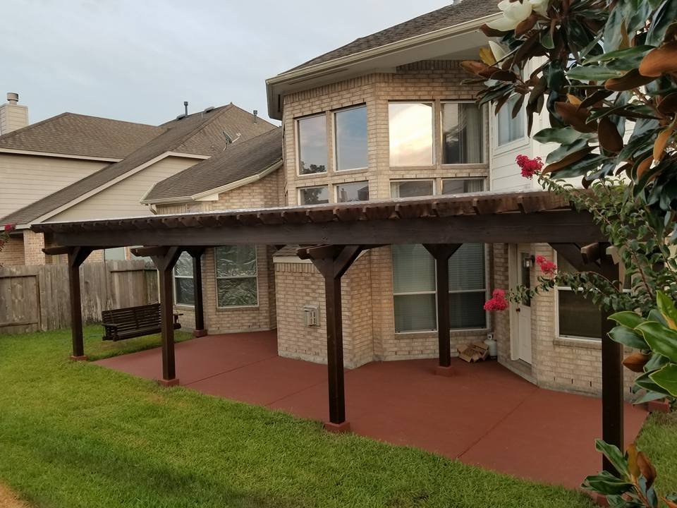 Pergola treated lumber and tinted roof (Cinco Ranch)