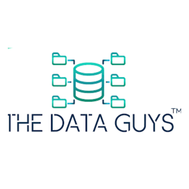 Logo of The Data Guys featuring a database icon surrounded by folder icons and the company name below.