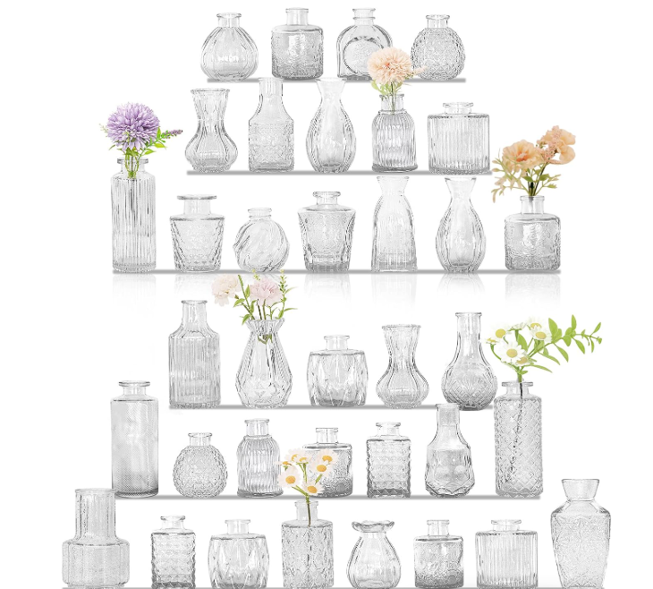Textured Glass Bud Vases