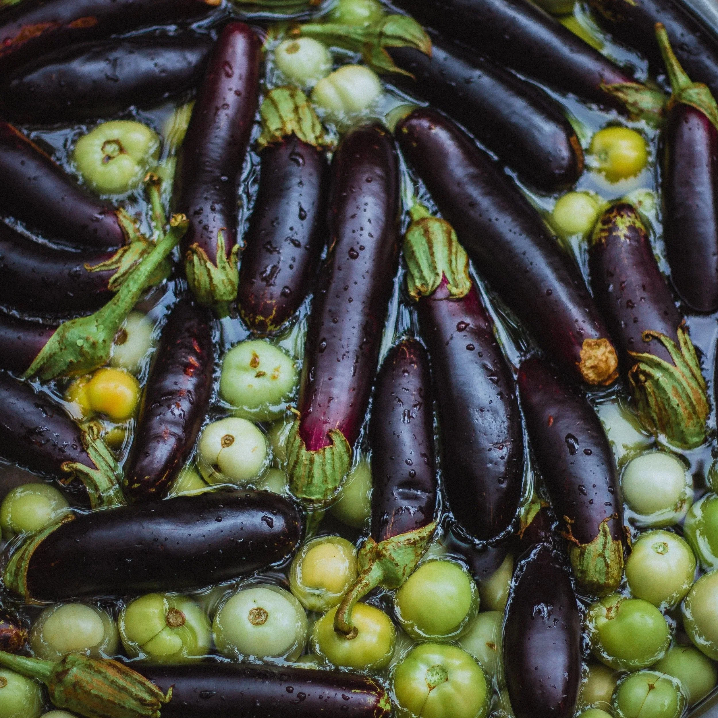 Eggplant & Tomatillos
