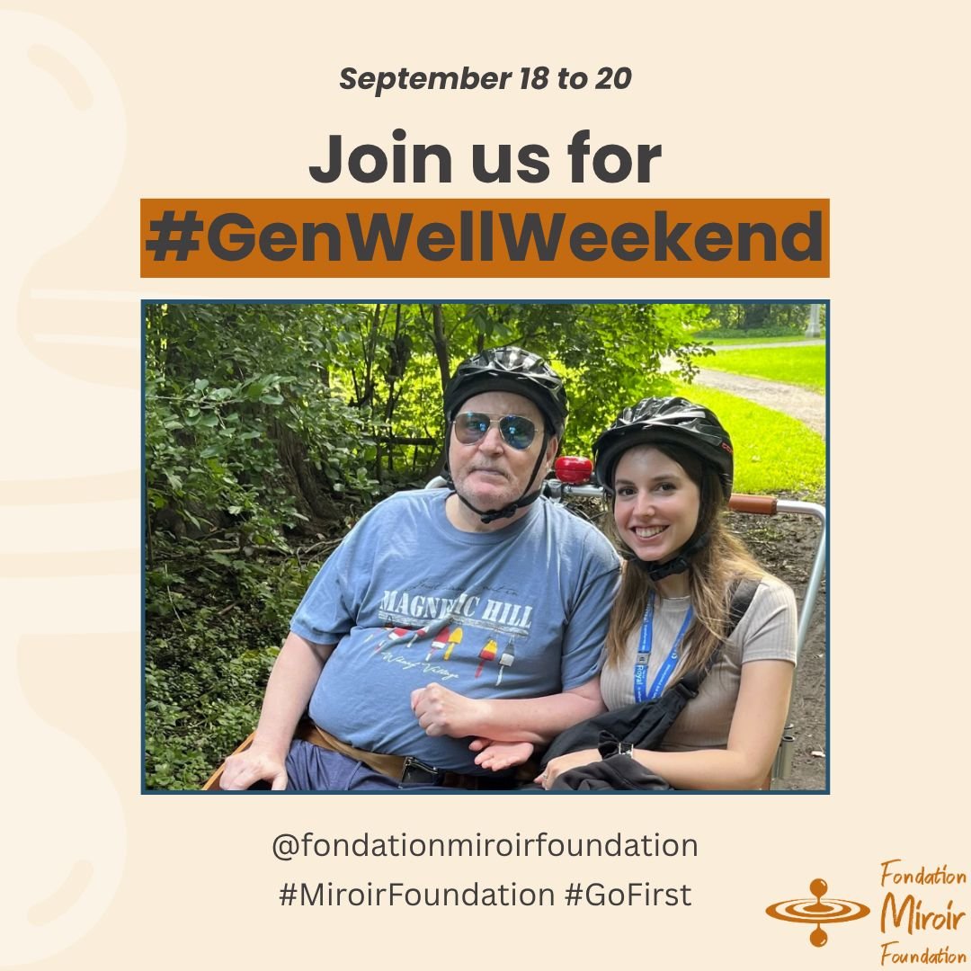 What are you doing  September 18 to 20?  Join in the @genwellproject #GenWellWeekend. The ask is small: call someone, sit with someone, show up for ten minutes. 

At the Miroir Foundation, we see what can be sparked during that ten minutes  with an o