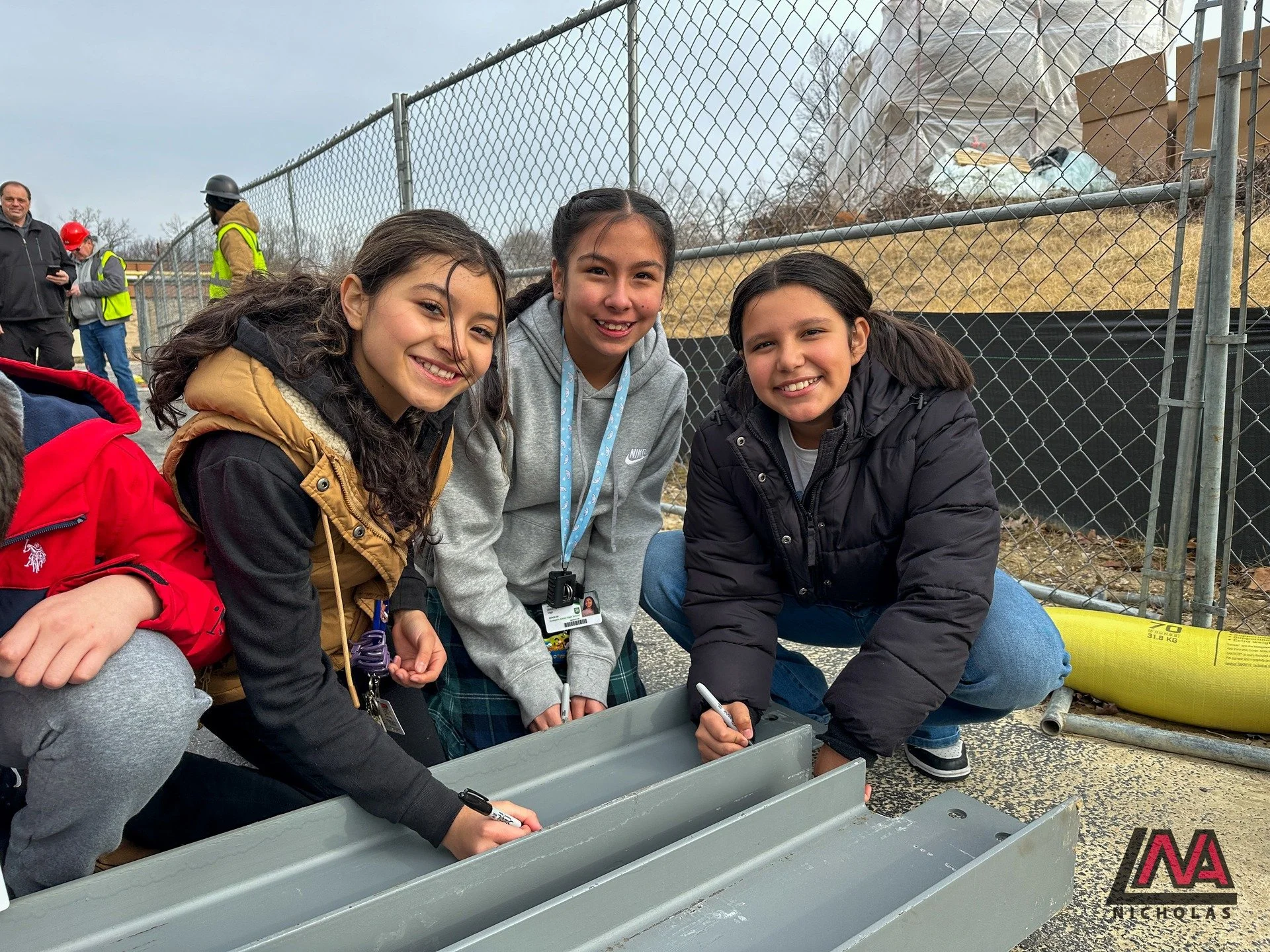 A special signing for the sixth graders at Gompers Junior High School! Students added their signatures to a steel beam that will support the foundation of their new school. Their names will be a permanent part of the school of which they will be the