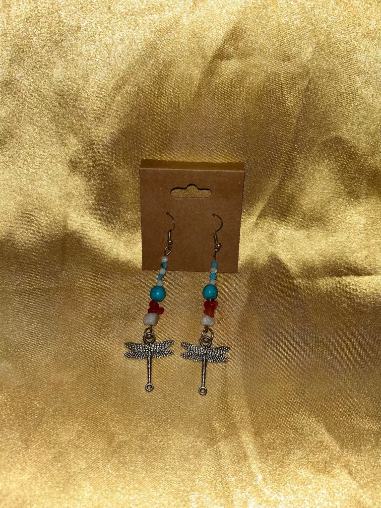 Beaded Dragonfly Earrings