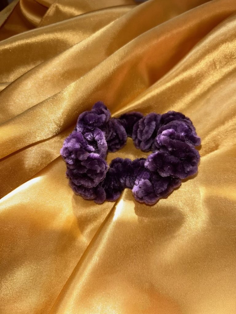 Purple Crocheted Scrunchie