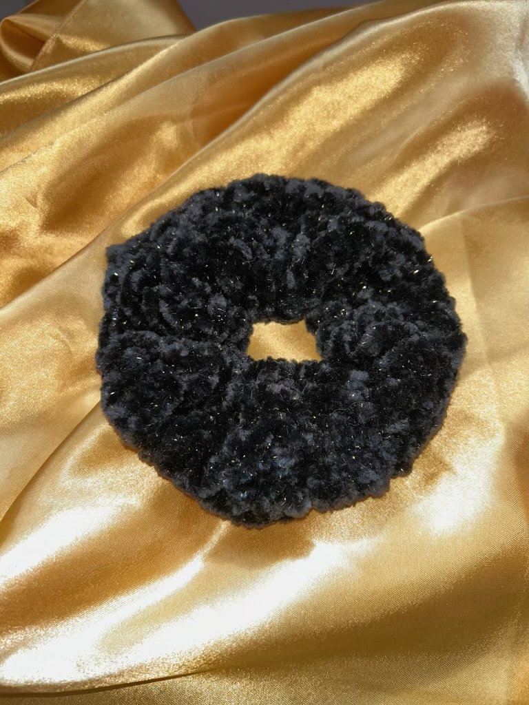 Black Crocheted Scrunchie