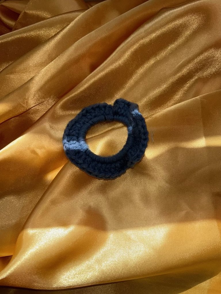 Blue Knitted Scrunchie