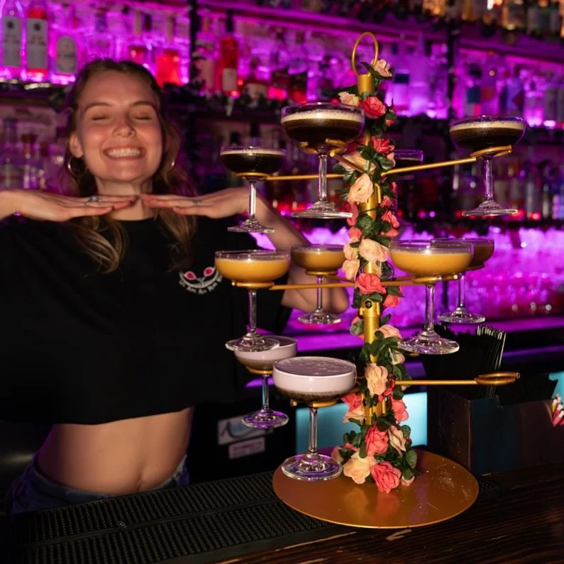 Three tiers down the rabbit hole&hellip; 🐇☕✨
The Wonderland Wake Up Call is here &mdash; a tower of espresso martini magic featuring 💫
1️⃣ Classic Espresso
2️⃣ Pumpkin Spice Latte
3️⃣ Ube Dominicana 💜

Grab your crew (you&rsquo;ll need at least 3!