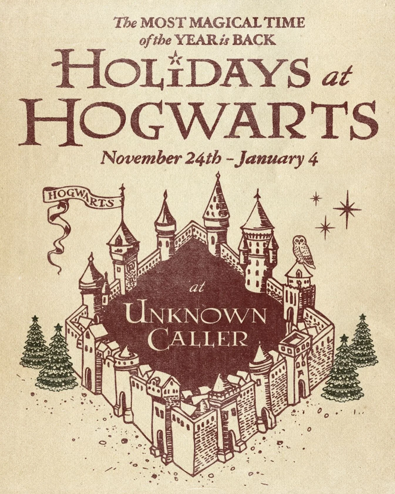 The people have spoken&hellip; and the wands have answered 🪄
Harry Potter at Unknown Caller is BACK for the Holidays at Hogwarts! ✨
You loved it so much last year we had to bring it back &mdash; complete with frozen &amp; classic Butterbeer, Magical