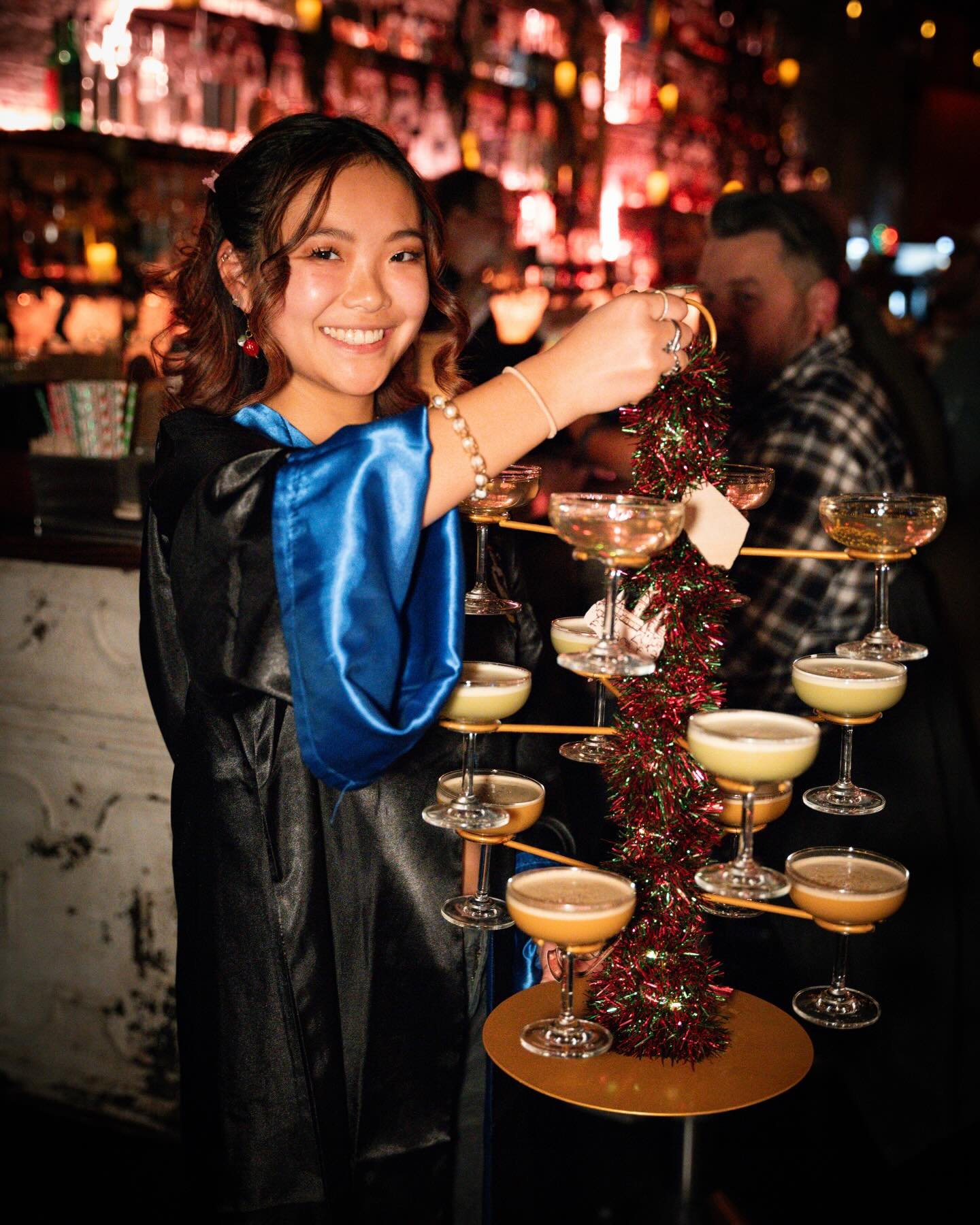Wizards, witches, and chaos-makers &mdash; the Deathly Hallows await. 🪄☕️
Our Holidays at Hogwarts pop-up just summoned a brand new Espresso Martini Tower:
🧥 Invisibility Cloak &ndash; clarified + silky smooth
💎 Resurrection Stone &ndash; peppermi