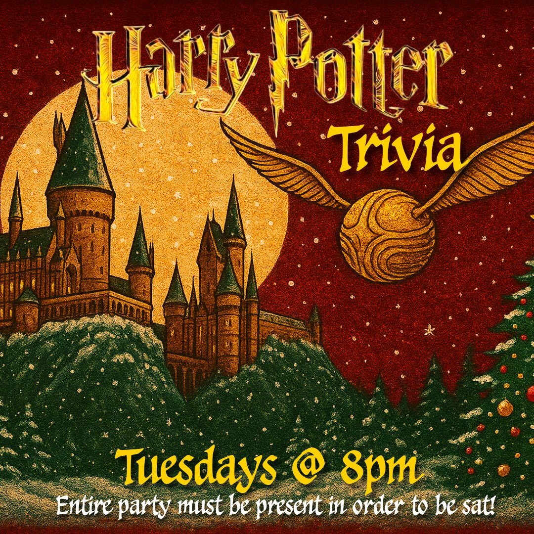 Catch the Snitch&hellip; or at least catch a seat!
Unknown Caller opens at 5pm, and at 8pm we dive wand-first into Harry Potter Trivia sponsored by Planteray Rum. ⚡️

Magical cocktails await &mdash; from the Elder Nog to Time Turner Shots &mdash; plu