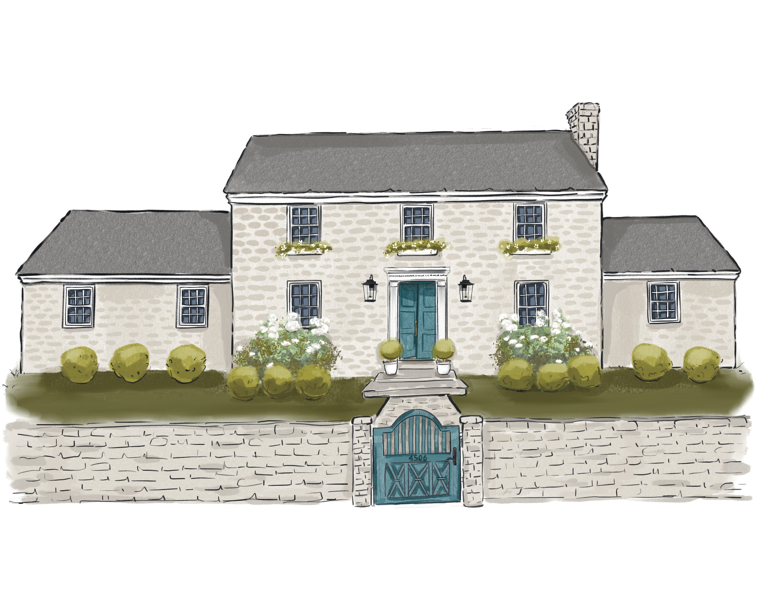 4506 Virginia Beach Custom House Illustration