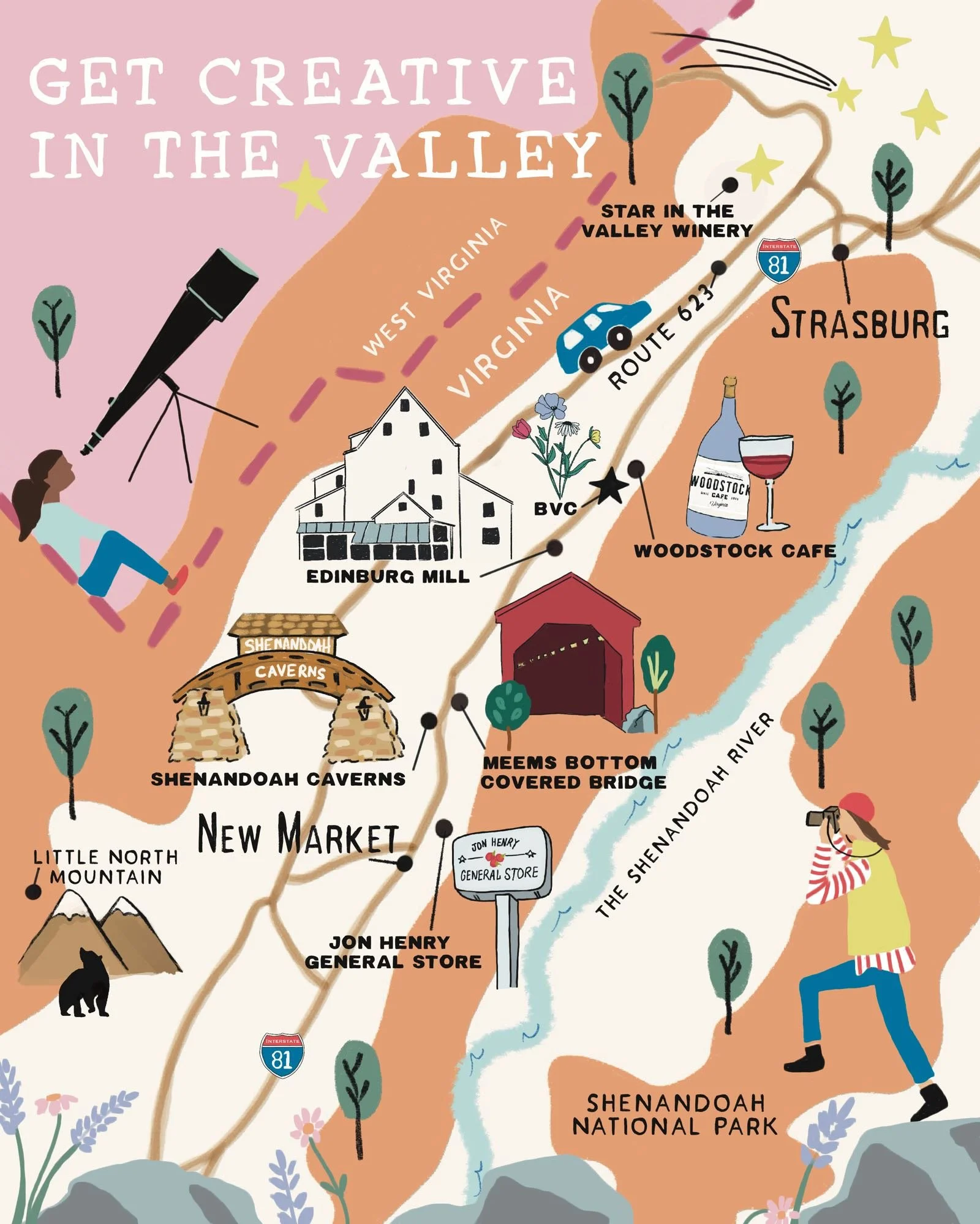 Black Valley Creative Map Illustration