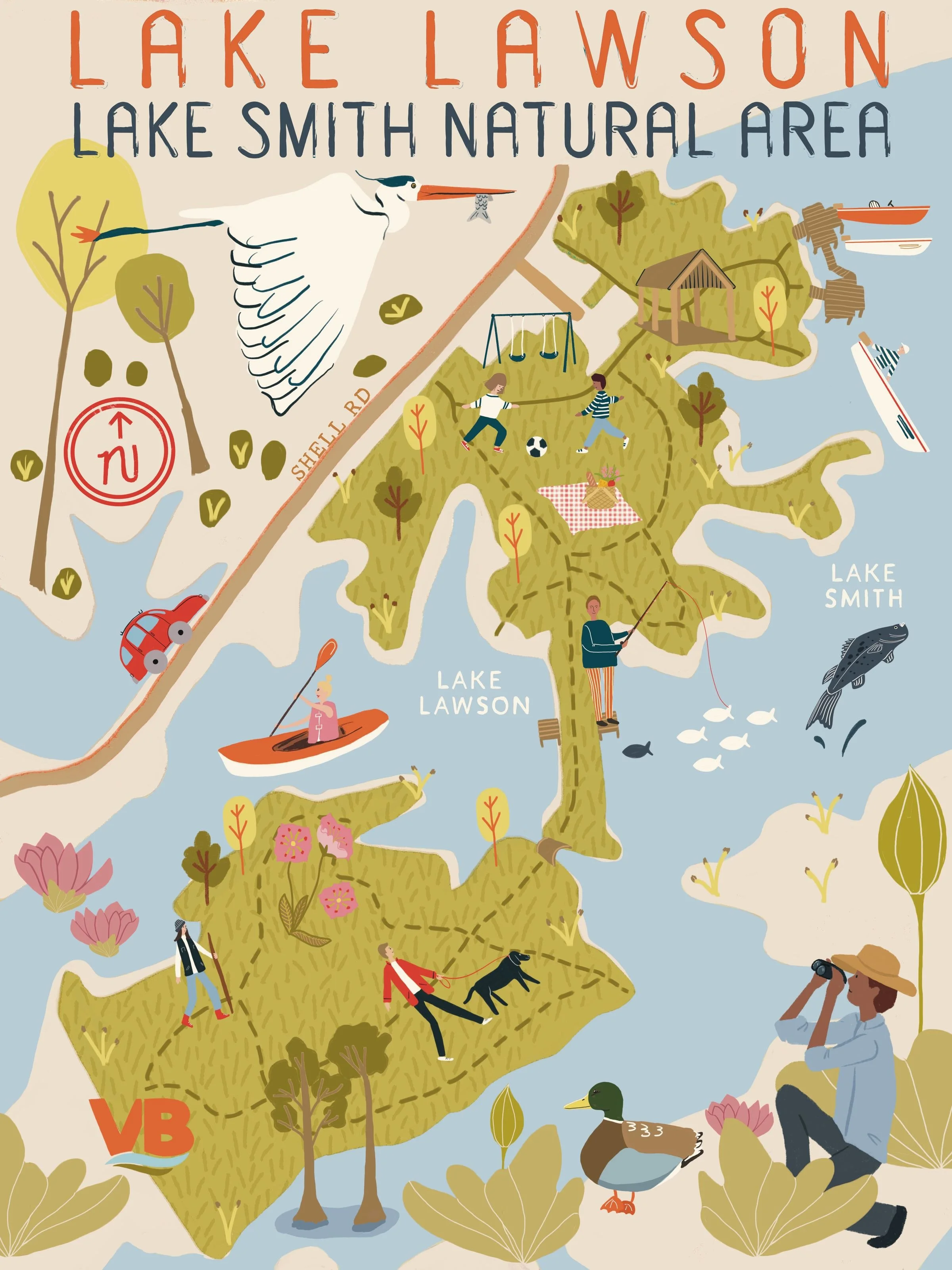 Virginia Parks and Rec Map illustration