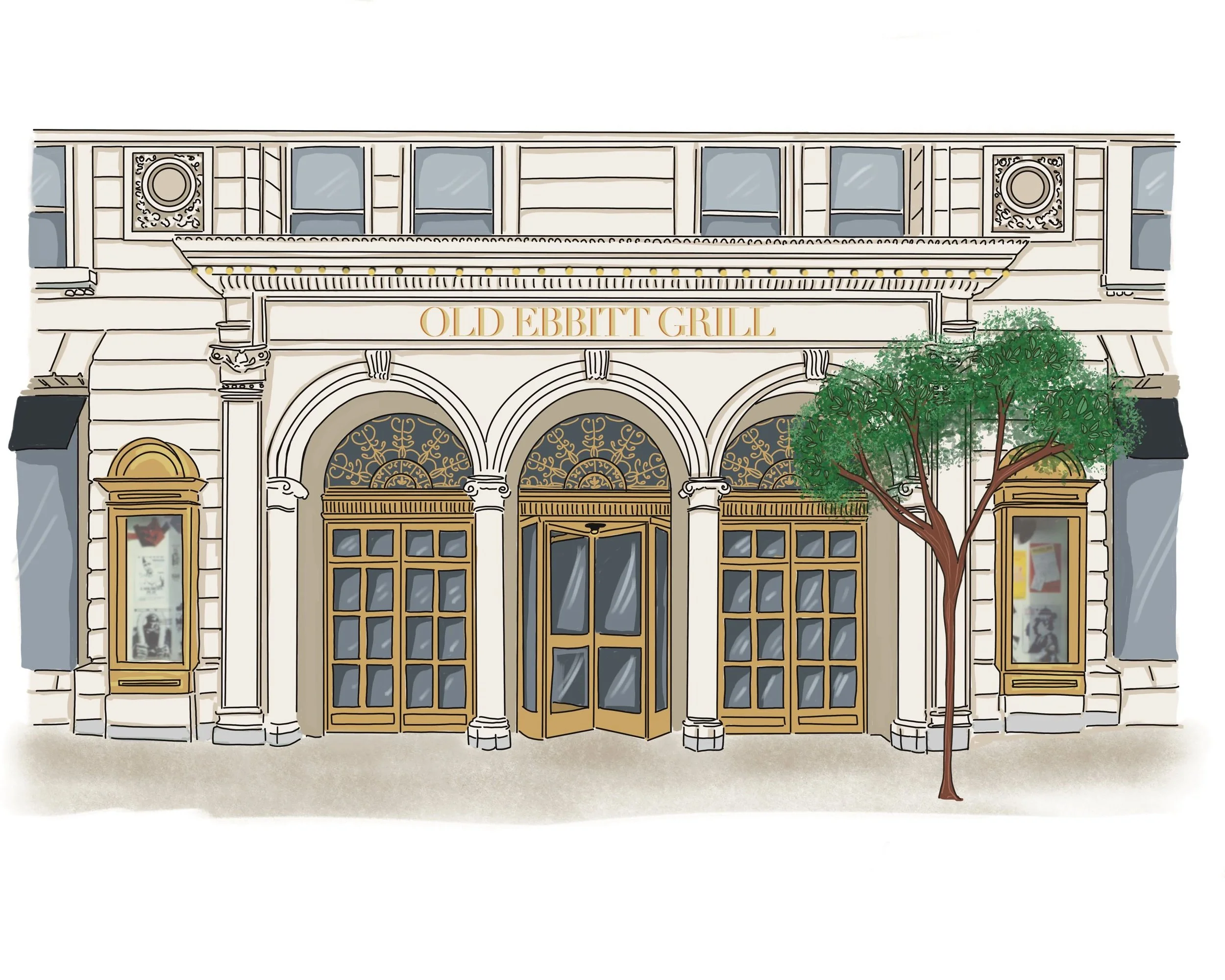 Old Ebbitt Grill custom illustration