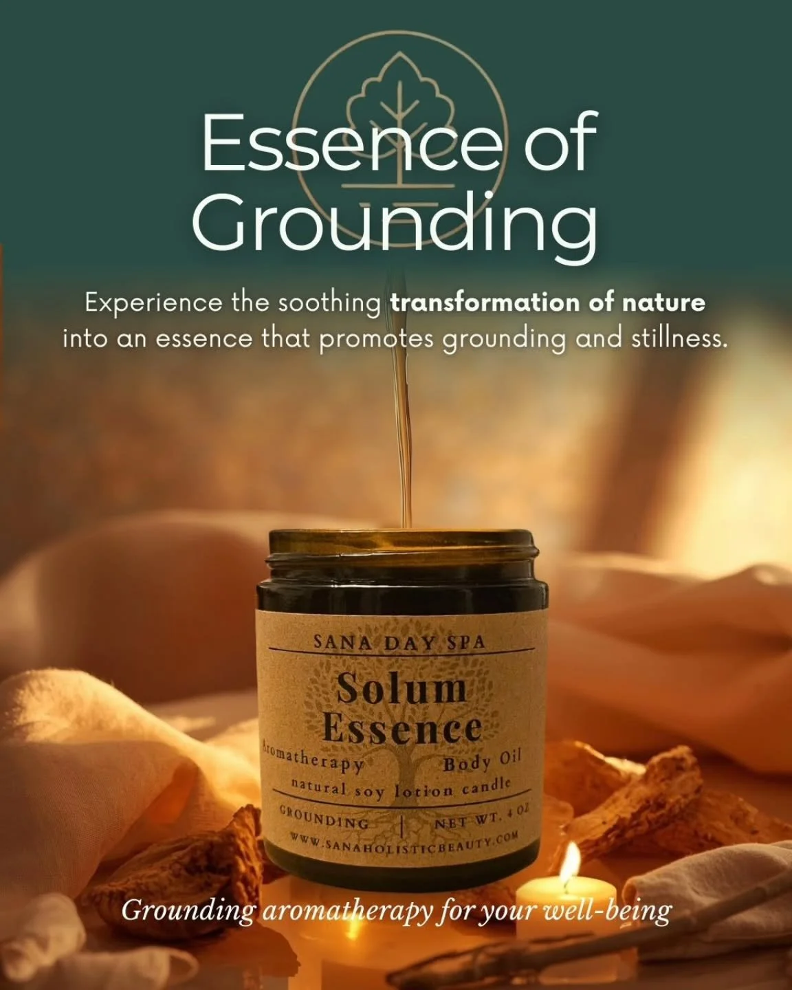 Find your stillness with Solum Essence, our grounding aromatherapy lotion candle designed to help you slow down, release tension, and reconnect with the present moment.

Infused with earthy botanicals and warm, soothing aromatherapy notes, Solum Esse