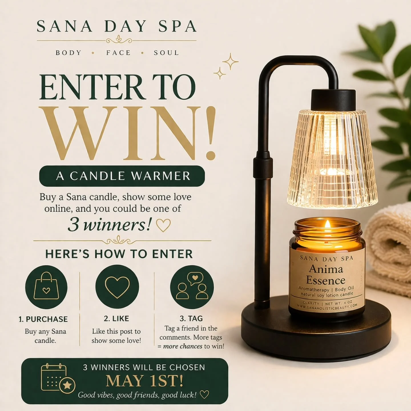 Your ritual just got an upgrade ✨

We&rsquo;re giving away 3 candle warmers to elevate your Sana experience.
Think soft glow, deeper scent, and a slower moment of calm.

Here&rsquo;s how to enter: &bull; Purchase any Sana candle
&bull; Like this post