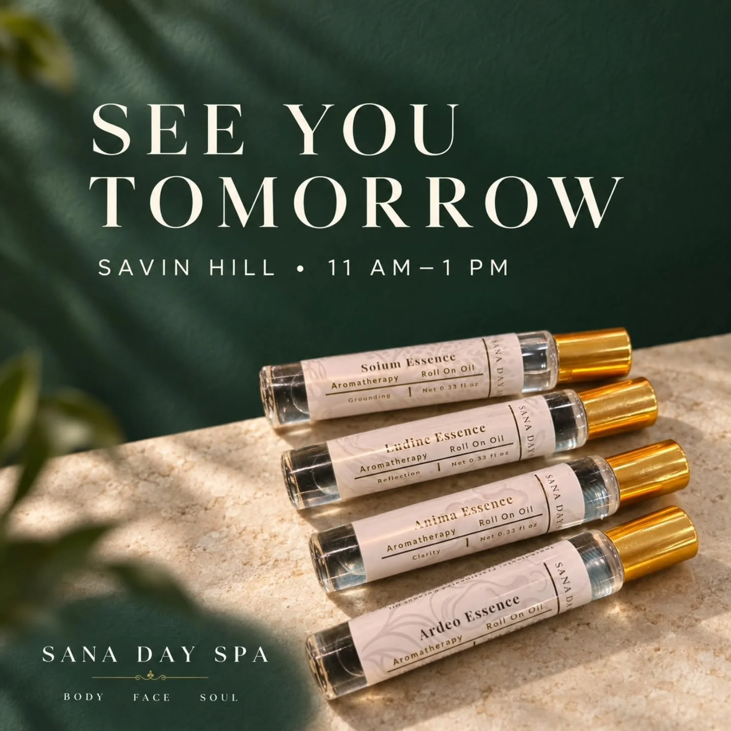 TOMORROW IN SAVIN HILL 🌿

Clinician on a Mission
Grand Reopening

✓ Saturday, September 19
✓ 11:00 AM&ndash;1:00 PM
✓ 119 Savin Hill Avenue
✓ Visit the Sana Day Spa table

Come celebrate wellness, community and new beginnings with us.

BODY &bull; F