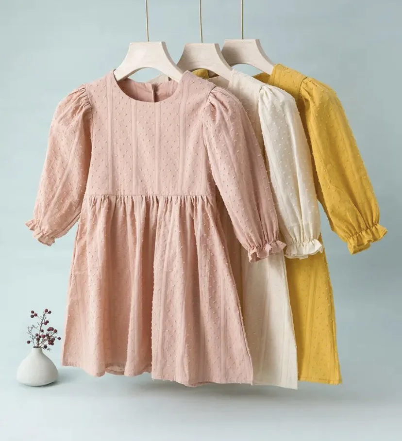 Long sleeve puff sleeve dress